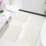 Buganda Bathroom Rugs 30x20, Quick Dry Machine Washable Chenille Bath Mats with Rubber Backing, Grey - Image 19